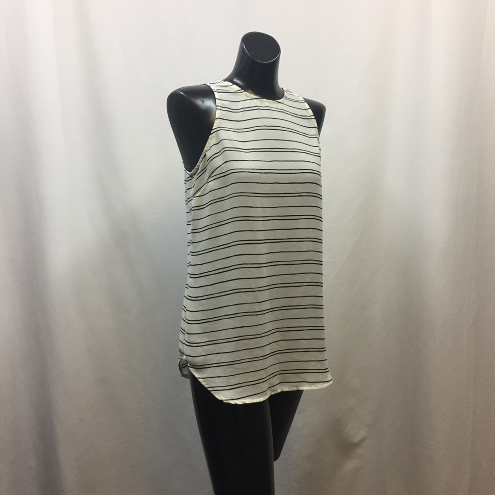 Off White and Black striped Blouse